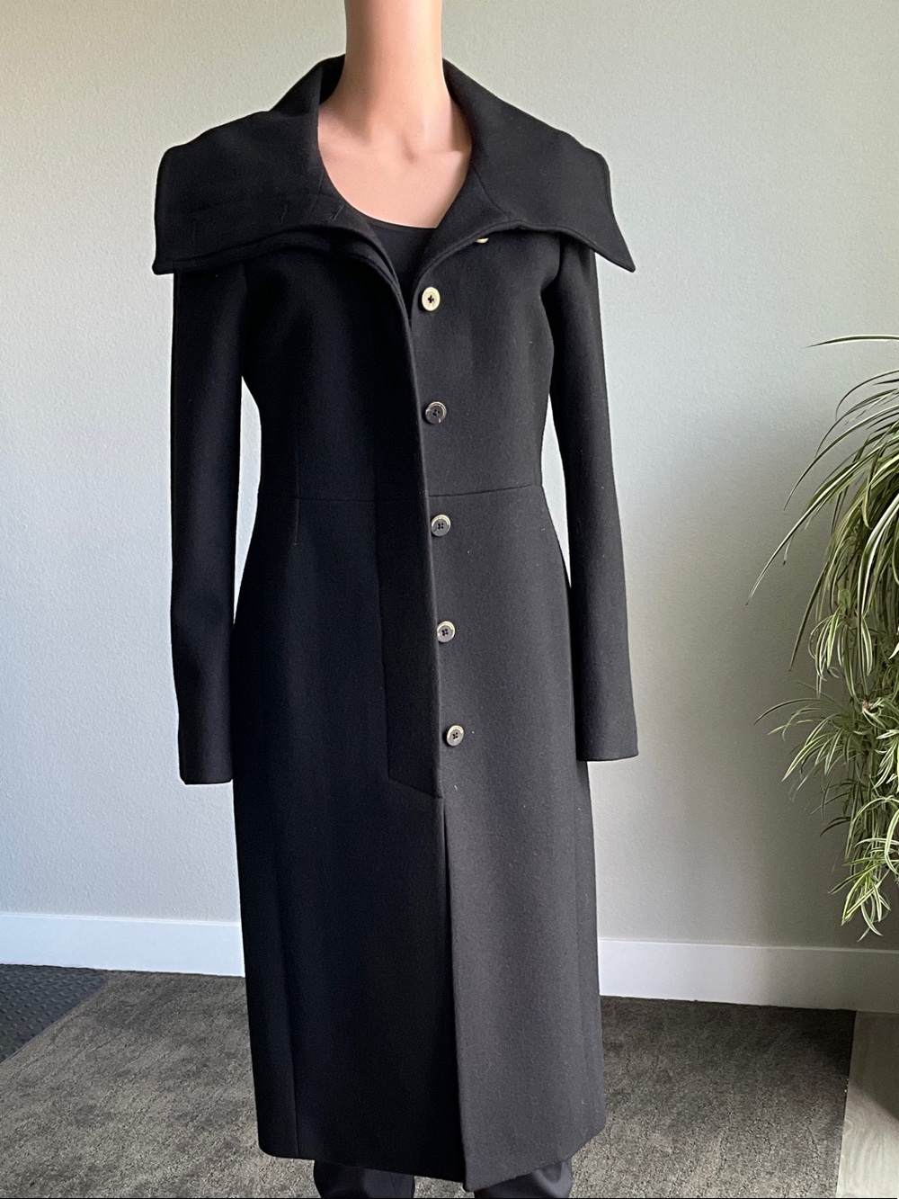 Porsche Design Black Long Sleeve Coat Dress